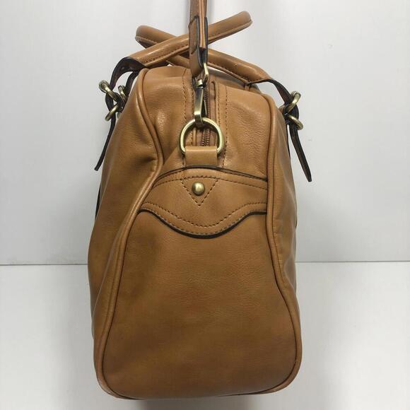 David Jones Shoulder Bag Handbag Purse Tan Faux Leather Shoulder & Double Straps - Picture 6 of 9